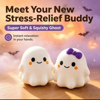 Ghost Stress-Relief Squishy Toy - Slow Rebound Sensory Fidget, Soft and Whimsical Halloween Party Favor for Kids
