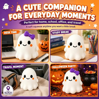 Ghost Stress-Relief Squishy Toy - Slow Rebound Sensory Fidget, Soft and Whimsical Halloween Party Favor for Kids
